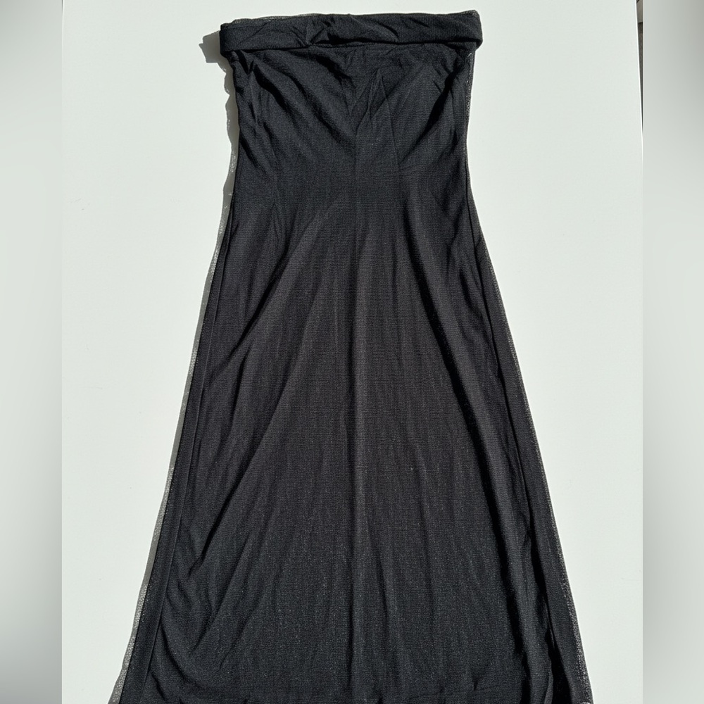 SHEIN Black Strapless Maxi Dress